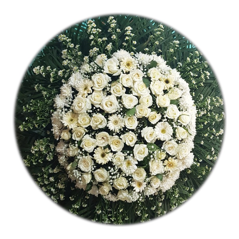 Coroa de Rosas Brancas Premium - Santa Casa de Santa Cruz